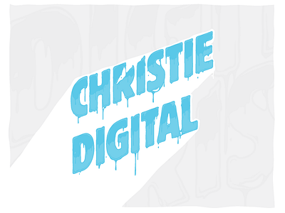 Christie Digital Systems Trade Show Drip Type blue drips graffiti hand drawn type illustration projector