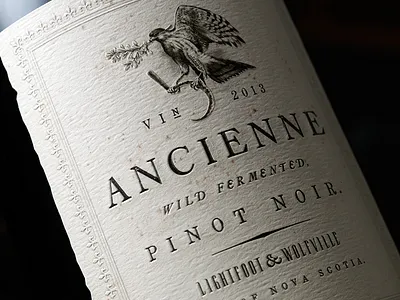 Ancienne wines age bird book hawk label old package design packaging spirit texture vintage wine