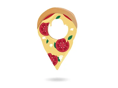Pizza flat illustration location location marker map pizza