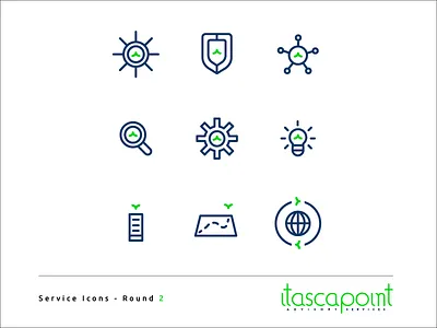Itascapoint Icons application center gear glass global icons itascapoint lightbulb magnifying map mapping shield