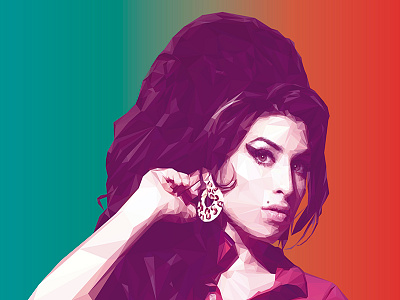 Amy Winehouse Lowpoly Portrait amywinehouse digitalart illustration lowpoly portrait vector
