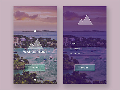 100 Days of Travel UI - 01 Log In app card interaction login minimal travel ui ux