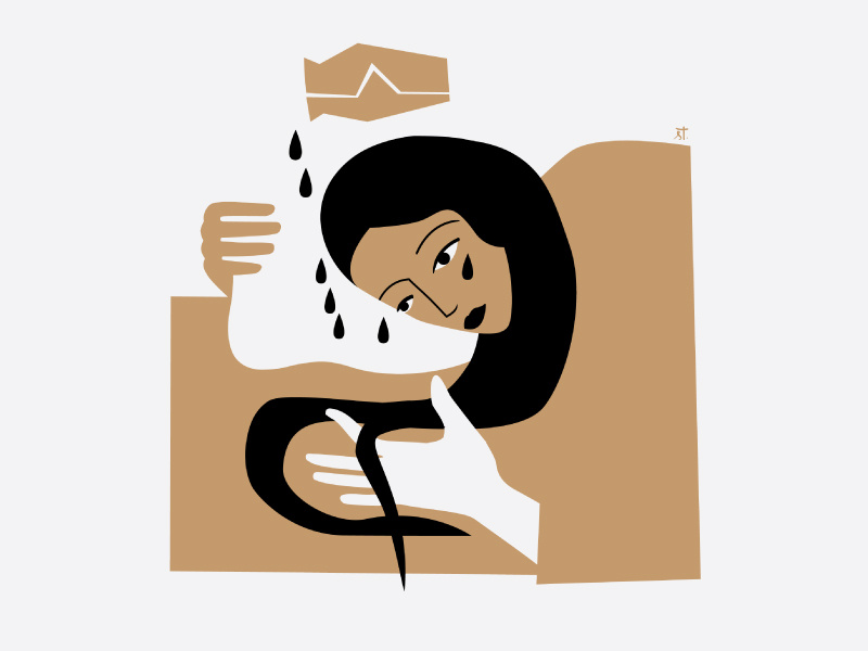 Example of Woman wipes Jesus' feet with her hair