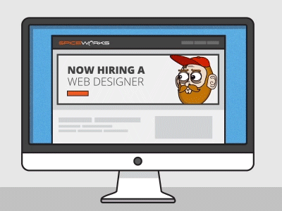 We're Hiring animation character computer illustration visual design web web design