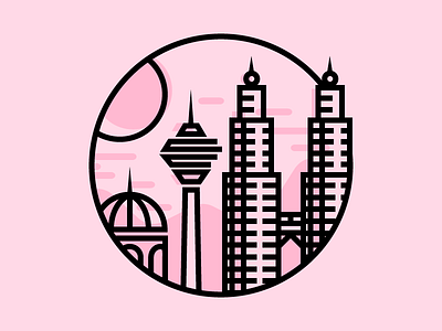 Kuala Lumpur asean asia icon kuala lumpur landmark line round