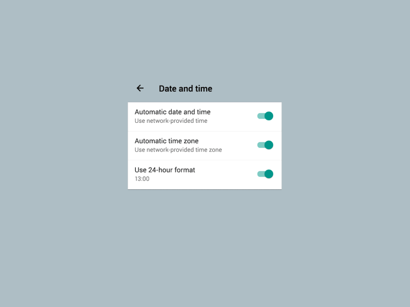 Android Toggle Behaviour android animation app application cards concept date design settings time toggle transition