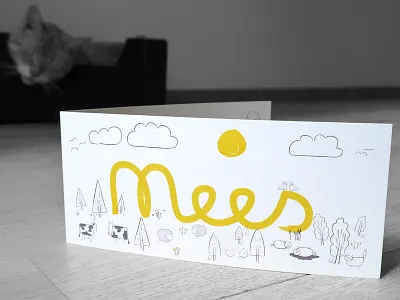 Birth card I made for my newborn son animals birth card cat tax happy