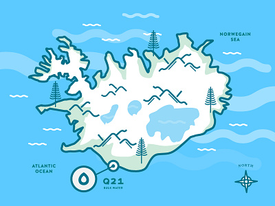 Iceland Map compass iceland land map sea tree water