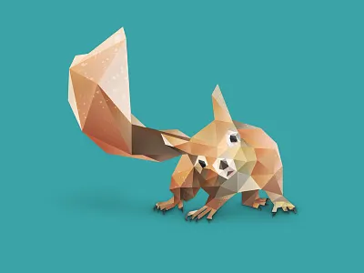 Squirrel. animal animals cute animals fun green low poly low poly art low polygon photoshop photoshop cc squirrel vector art