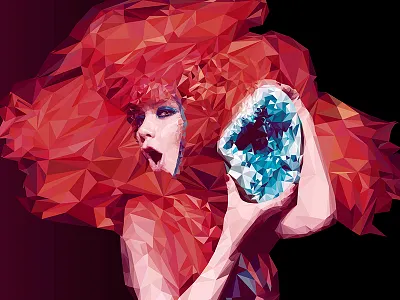 Bjork LowPoly Portrait bjork digitalart illustration lowpoly portrait vector
