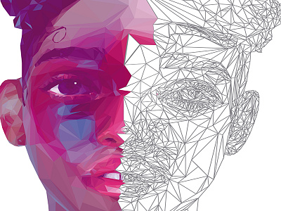 FKA TWIGS LowPoly Portrait Process digitalart fkatwigs illustration lowpoly portrait vector