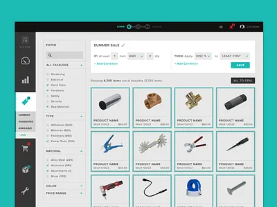 e-Commerce admin deals ecommerce products sales ui ux