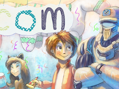 banner cartoon character