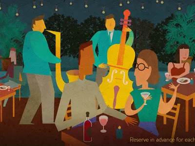 Jazz by the park cocktail conversation double bass evening jazz le bistro du parc martini music restaurant wine