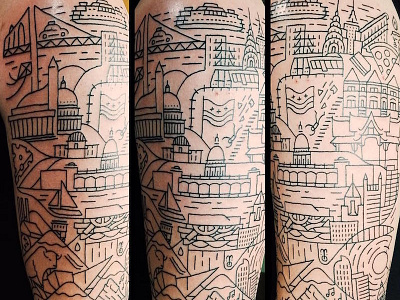 Tattoo / inked cities design illustration ink justin tran