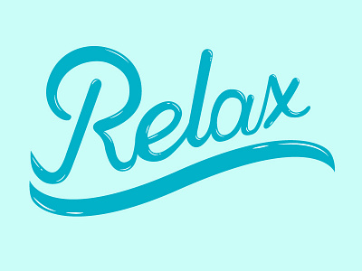 Relax Type blue bubble curly glossy highlight relax shine swirl type typography