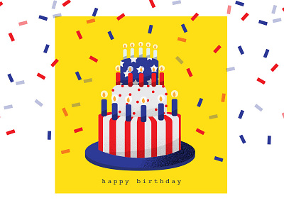 America's Birthday adobe birthday cake candles digital art drawing graphic design icon illustration july usa