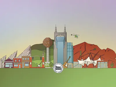 Landscape Illustration boulder flat illustration knoxville landscape nashville scottsdale