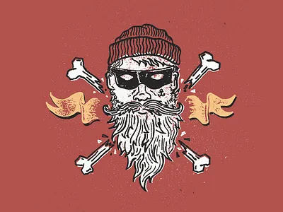 >>--Bandit--> bandit banner beanie bones cross bones hand drawn illustration sailor shirt tshirt