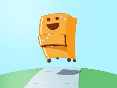 Orange Cabinet design illustration logo mascot orange cabinet