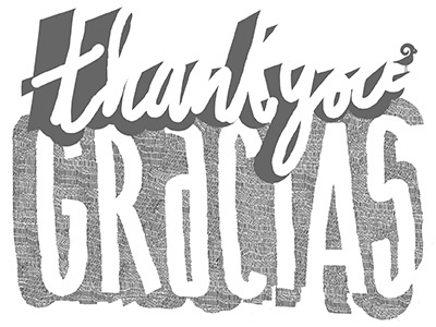 thank you gracias hand lettering identity illustration patten pen print thanks type