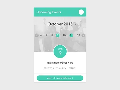 Calendar Widget calendar dashboard design event flat ui widget