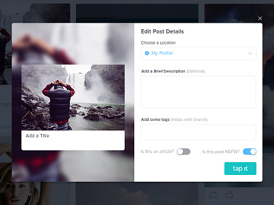 Tapiture Edit Modal design edit interface modal tapiture ui
