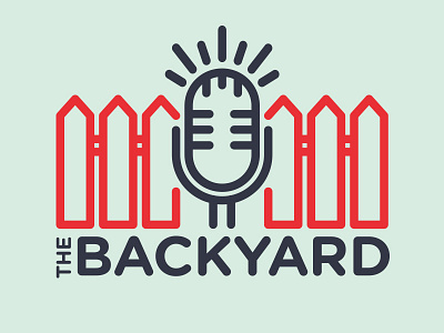 The Backyard backyard bar beer bold fence live logo microphone music outdoors simple