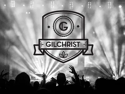 Gilchrist logp badge band font leaf logo shield