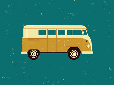 Campervan campervan car cards colour hippie illustration mustard cards retro vehicle yellow