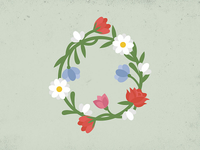 5 Minute Floral daisy floral flowers graphic illustration illustrator rose wreath