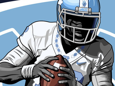 Marquise Williams Illustration college football illustration illustrator tar heels