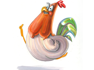 Cock of the Walk art bird character chicken haters illustration james haskins marker photoshop poultry rooster walk