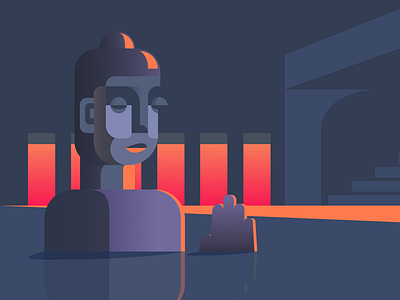 Buddha buddha flat illustration temple