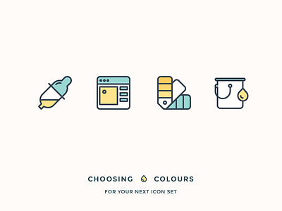 Choosing best colours for your icons bucket colour colouring colours drop icons outline paint palette pastel picker pipette