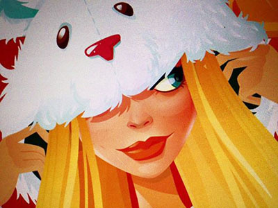 Bearskin Girl ai bear girl illustrator pinup vector