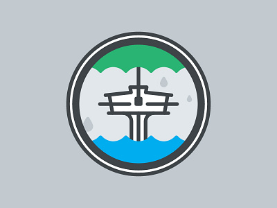 Seattle Sticker illustration ocean pnw rain rebound seattle space needle sticker umbrella