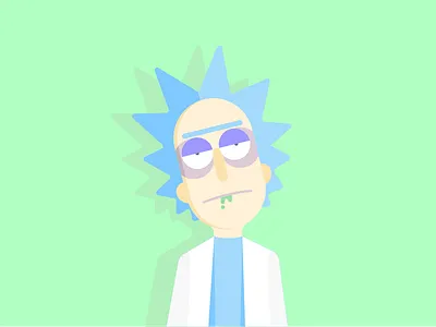 Rick Sanchez cartoons fan art flat illustration morty rick