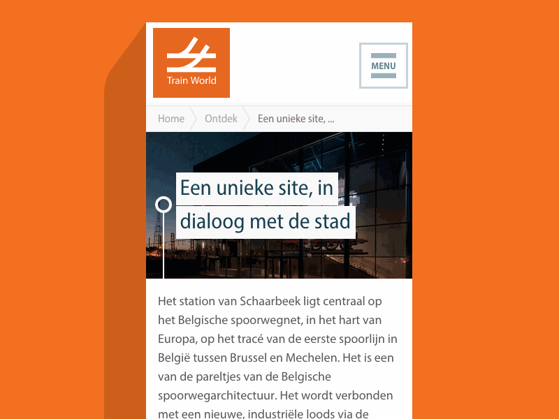 Train World mobile navigation mobile navigation responsive website