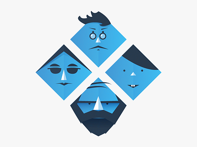 Square avatars avatars beard mustache