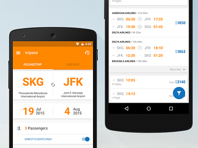 Tripsta Android app android design material mobile nexus tickets travel tripsta ui wip