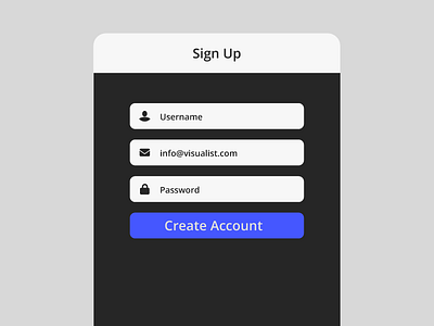 Visualist Sign Up 001 app daily ui interface sign up ui ux visualist