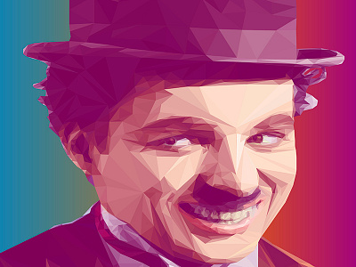 Charlie Chaplin LowPoly Portrait charliechaplin digitalart illustration lowpoly portrait vector