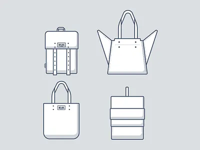Mifland Brand Icons atlanta backpack bag bags icons illustration illustrator leather luggage outline product vector