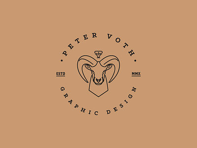 Peter Voth Design (Alternative Badge) animal badge branding head icon logo mouflon peter both design peter voth vintage