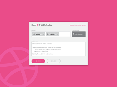 2 Invites to Share dribbble illustration invite portfolio signup