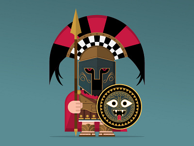 Ancient Greek Warrior 2/3 character design greek illustration officer shield soldier warrior