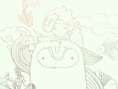 Preview character fish friends illustration ilustracion kids monster sketch vector