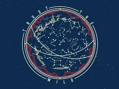 Stars adventure logo map mark mountains outdoors stars texture wild