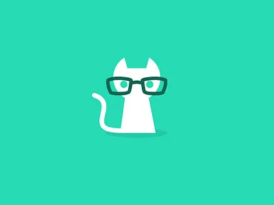 Geek Puss cat circles clean design flat geek geometric icon logo minimalist puss smart